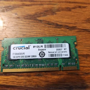 Crucial 1GB DDR2 SODIMM Laptop Memory 200 pin PC2-4200 - Picture 1 of 2