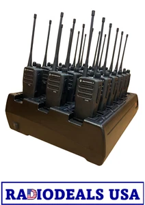 18 x Motorola CP200D UHF radio AAH01QDC9JA2AN Antenna Batter 18way charger - Picture 1 of 3