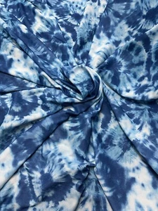 5 Metres Valentino Scuba Crepe Jersey Stretch Tie Die Print Dress Fabric Cheap - Picture 1 of 7