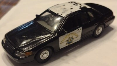 '99 Ford Crown Victoria Black & White Highway Patrol C38 Friction Pullback Rare - Image 1 of 4