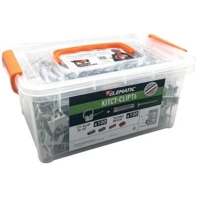 Kit tasselli Elematic Spit 100 clips 16-32 + 100 tasselli T6 6x30 KITCT-CLIPT6 - Immagine 1 di 4