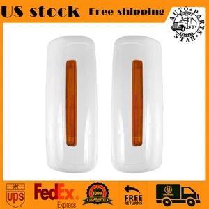 White Door Mirror Covers For International Prostar Lonestar Trucks LH RH Pair - Picture 1 of 6