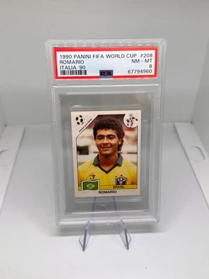 Romario #208 Brasil Panini World Cup Italia 1990 PSA 8 - Imagen 1 de 3