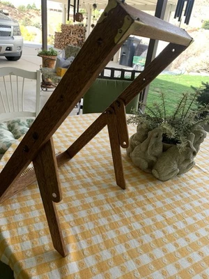 "Mesa de roble vintage marco de tejido ajustable 14x 23""" Foto 1 de 4