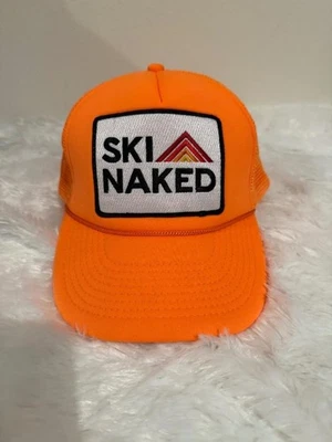 AVIATOR NATION Vintage SKI NAKED Trucker Neon Orange - Image 1 of 4