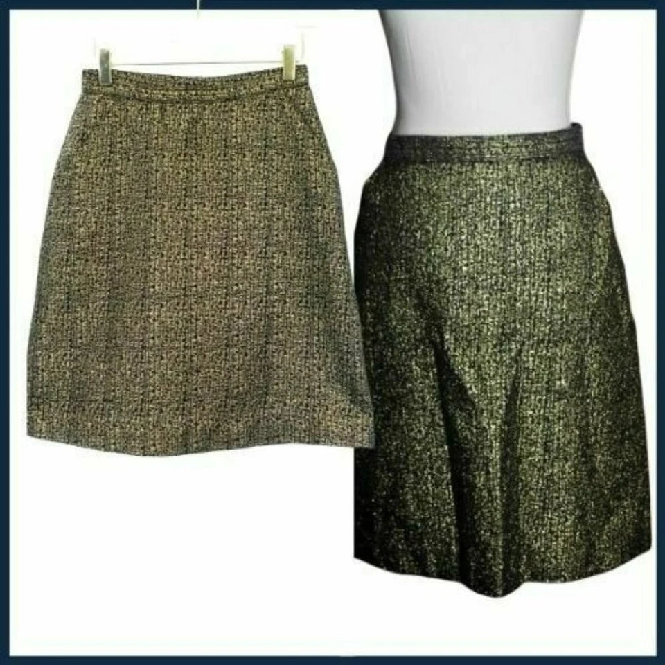 Металлический золотой линия юбка женщин S темно-синий мини вечеринки опрятный 3 TUCKER 26 x 21 - Изображение 1 из 4