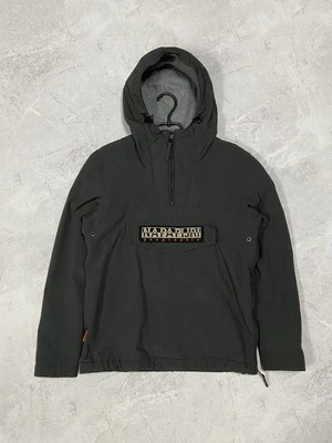 Napapijri Skidoo Anorak Jacket Vintage Kangaroo Pocket Fleece Big Logo - Photo 1/4