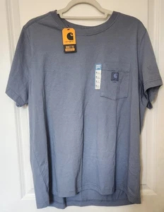 Neu mit Etikett Carhartt Damen XL Kurzarm T-Shirt Relaxed Fit blau/grau - Bild 1 von 5
