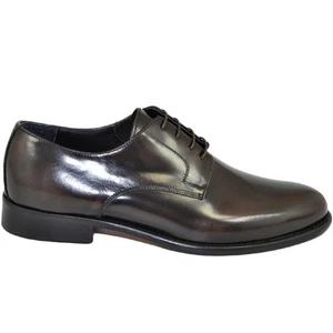 Scarpe uomo stringate liscia vera pelle abrasivata marrone made in italy fondo a - Foto 1 di 2