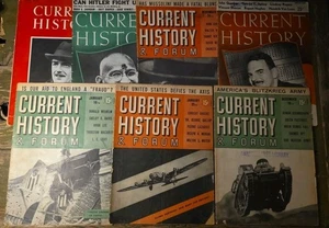 (Lot of 7) 1938-1941 WWll WW2 Current History & Forum Magazines World War 2 - Picture 1 of 19
