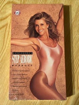 Jane Fonda’s Step Aerobic & Abdominal Workout (1992 1st Release, Sealed VHS) - Image 1 of 2
