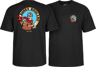 Powell Peralta BONES BRIGADE PILOT LOGO T Shirt BLACK - Image 1 of 3
