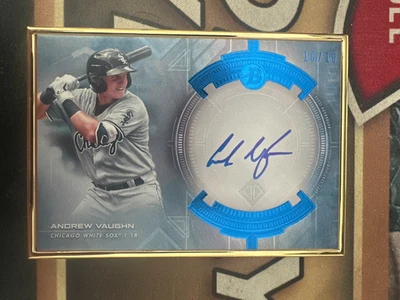 Andrew Vaughn 2020 Bowman Transcendent Collection Gold Frame Auto /10 #BTVA-AV - Image 1 of 2