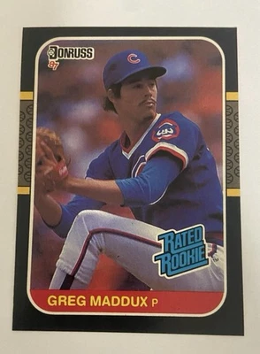 1987 Donruss - Rated Rookie Greg Maddux #36 (RC) Cubs Braves HOF - Image 1 of 2