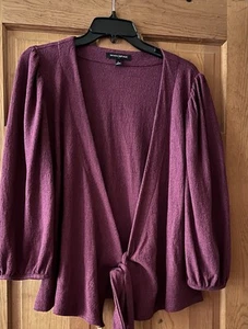 Banana Republic Dark Plum 3/4 Sleeve Cardigan Large - Picture 1 of 4