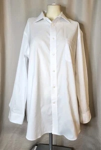 Lauren Ralph Lauren White Button Up Long Sleeve Dress Shirt Sz XL 17½ Stretch - Picture 1 of 10