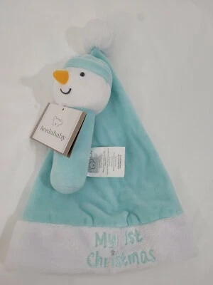 My First Christmas Sombrero y Muñeco de Nieve Sonajero Koala Bebé Azul Terciopelo Unisex Nuevas Etiquetas Foto 1 de 4