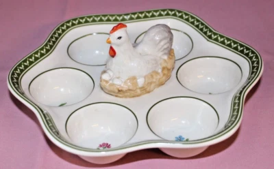 VILLEROY BOCH V&B Farmer Spring Eierteller mit Huhn Platte für 6 Eier 20 Ø 81757 - Bild 1 von 4
