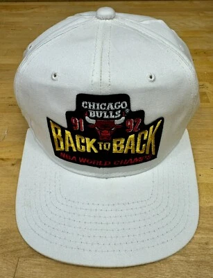 Boné de beisebol vintage Chicago Bulls 1992 Back To Back NBA Champs Snapback - Imagem 1 de 4