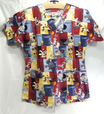 Scrubs Offical Looney Toons Sz S Large Bugs Bunny, and Tazmanian Devil - Image 1 of 4
