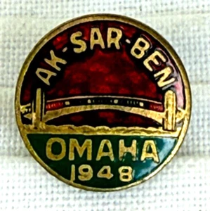 1948 Vintage Aksarben Ak-Sar-Ben Membership Lapel Pin Omaha Nebraska NE - Picture 1 of 3
