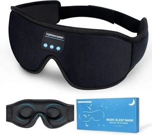 Bluetooth 5.0 Sleep Headphones Eye Mask, Washable, Adjustable for Side Sleepers - Picture 1 of 9