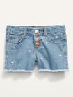 NWT OLD NAVY 2T EMBROIDERED DAISY DENIM FRAYED SHORTS