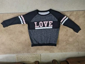 Bobbie Brooks Love Sweatshirt Women's Plus 1X GRAY BLK PINK EUC! - Picture 1 of 5