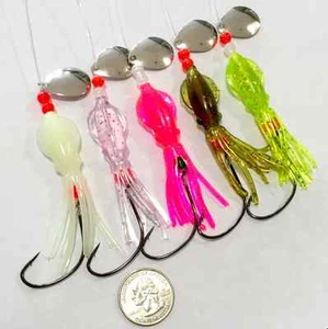 BEST FLUKE FLOUNDER B2 SQUID FISHING RIGS LURES GAMAKATSU SEA BASS (FREE LURES) - Picture 1 of 12