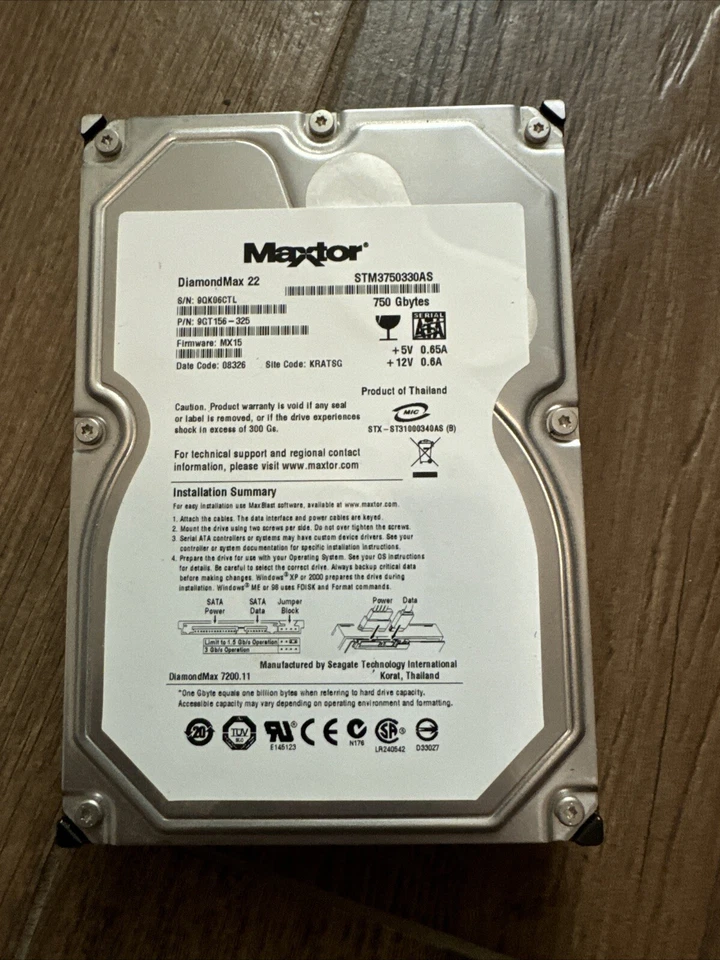 Maxtor HDD 750gb sata - Image 1 of 1