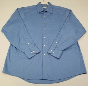 Geoffrey Beene Button Up Shirt Mens Extra Large 17 34 35 Blue Long Sleeve Pocket - Picture 1 of 9