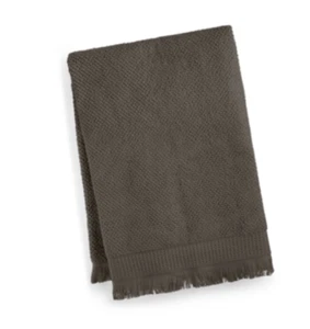 French Connection Dorinda Waffle Weave Dobby Cotton 30" x 56" Fringe Bath Towel - Picture 1 of 2