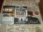 3 paperback books - Long Gone/Pearl/The Titanic Secret