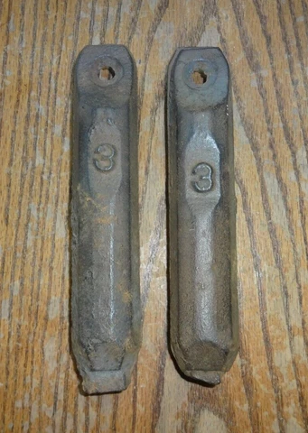 Cast Iron Window Sash Weights 2lbs 11oz each Lot of 2 Antique Vintage Cover