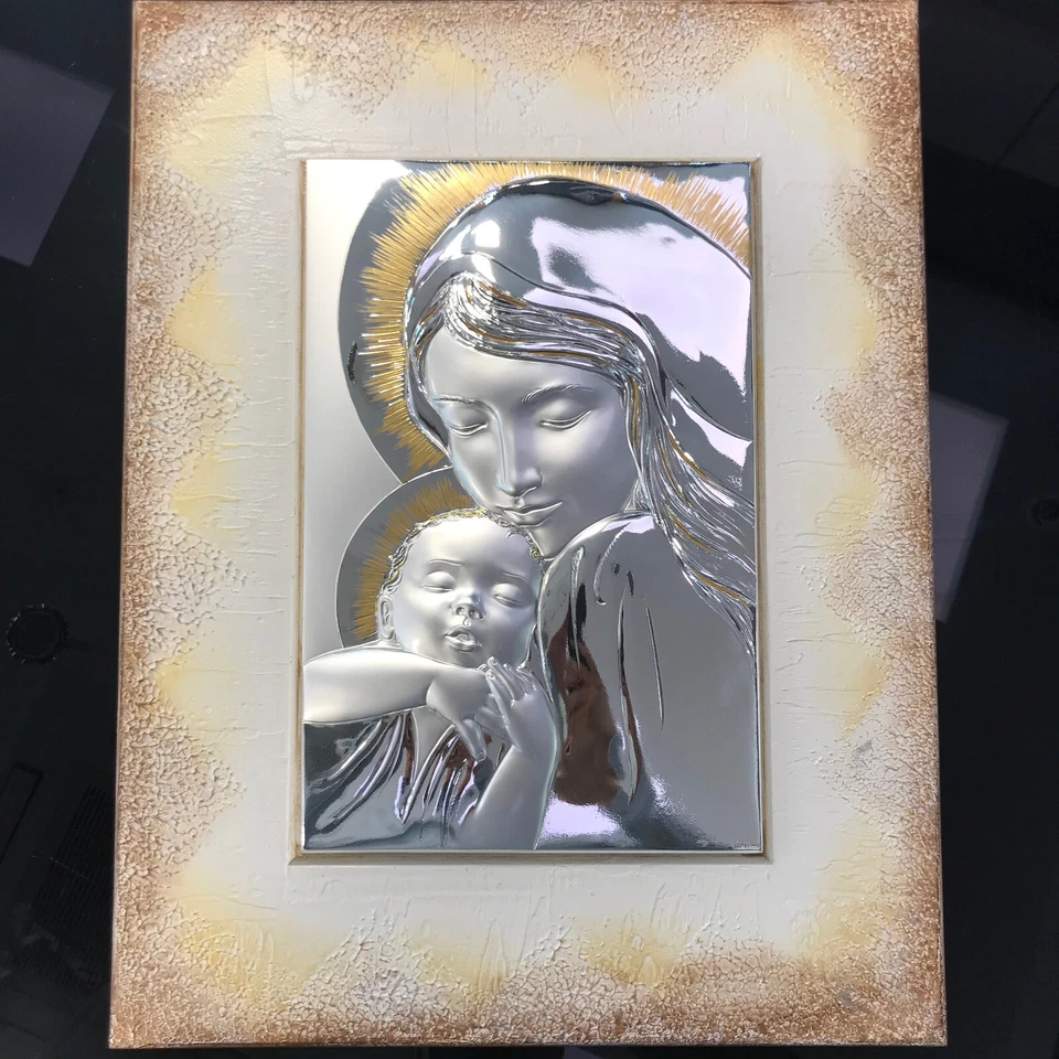 QUADRO CAPOLETTO, Madonna su lastra in argento 925, linea Acca cm 37 X 48 A09 - Immagine 1 di 1