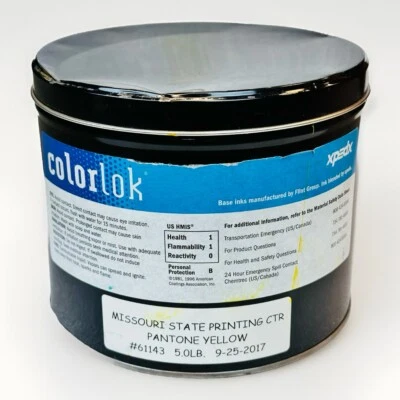 ColorLok **YELLOW** OFFSET PRINTING INK OIL BASED 2 LBS PANTONE YELLOW - Image 1 of 3