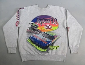 Vintage Nascar Sweatshirt Herren L grau Rundhals USA 90s Daytona 500 STP 1992 - Bild 1 von 9