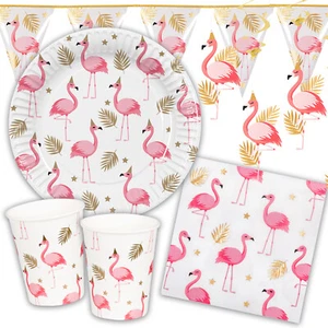 FLAMINGO - Geschirr Deko Sommerparty Gartenparty Kinder Geburtstag Party Feier - Bild 1 von 27