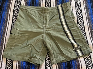 Vintage 1990s USA Made Billabong Army Fatigue Green Surf Board-Shorts Sz 36 XL - Picture 1 of 11