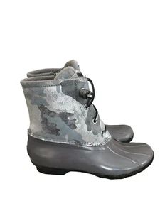 Sperry Women’s Chelsea Saltwater Boot Silver Camo 7.5 - Picture 1 of 13