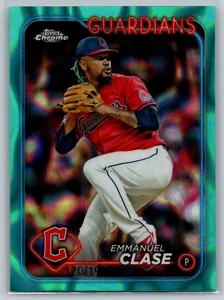 Emmanuel Clase 2024 Topps Chrome Aqua Lava Refractor /199 #166 Guardians - Picture 1 of 2