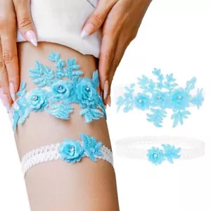 Bride Wedding Garter Lace Floral Garters Stretchy Garters Pink Leg Accessorie... - Picture 1 of 8