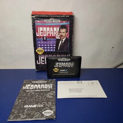 Jeopardy (Sega Genesis, 1992) Complete in Box CIB Great shape! - Image 1 of 4