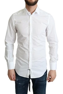 DOLCE & GABBANA Shirt White Cotton Long Sleeves Men Formal 37/US14.5/XS $600 - Picture 1 of 7
