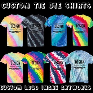 Ink Stitch Design Your Own Custom Printed Tie Dye Unisex T-shirts - Picture 1 of 16