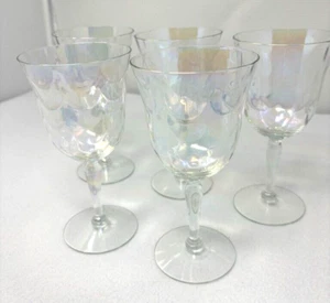 De Colección Copas de Vino Iridiscente Arco Iris Brillo Brillo Diseño Remolino (Juego de 5) Forsyth - Imagen 1 de 6