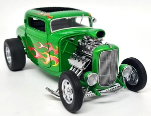 Acme 1/18 Ratfink Soplado 32 Ford Tres Ventanas Verde Diecast Escala Modelo Coche - Imagen 1 de 11
