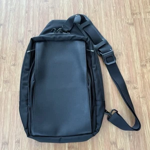 Waterfield Sutter Tech Sling Bag Full Size Schwarz EDC Waxed Canvas Leder LESEN - Bild 1 von 18