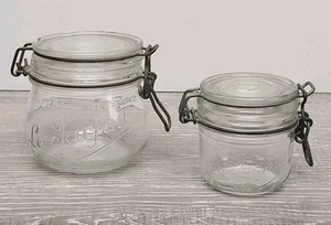 Lote de tarros con tapa de bloqueo Le Parfait vidrio estilo albañil decoración de cocina vintage - Imagen 1 de 5