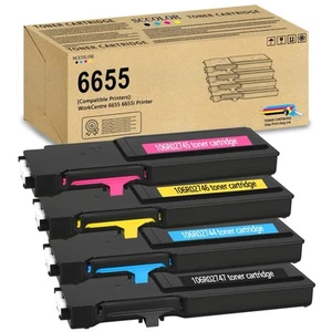 Xerox 6655 Toner 4PK High Yield 106R02744-47 for WorkCentre 6655/6655i Printer - Photo 1/2